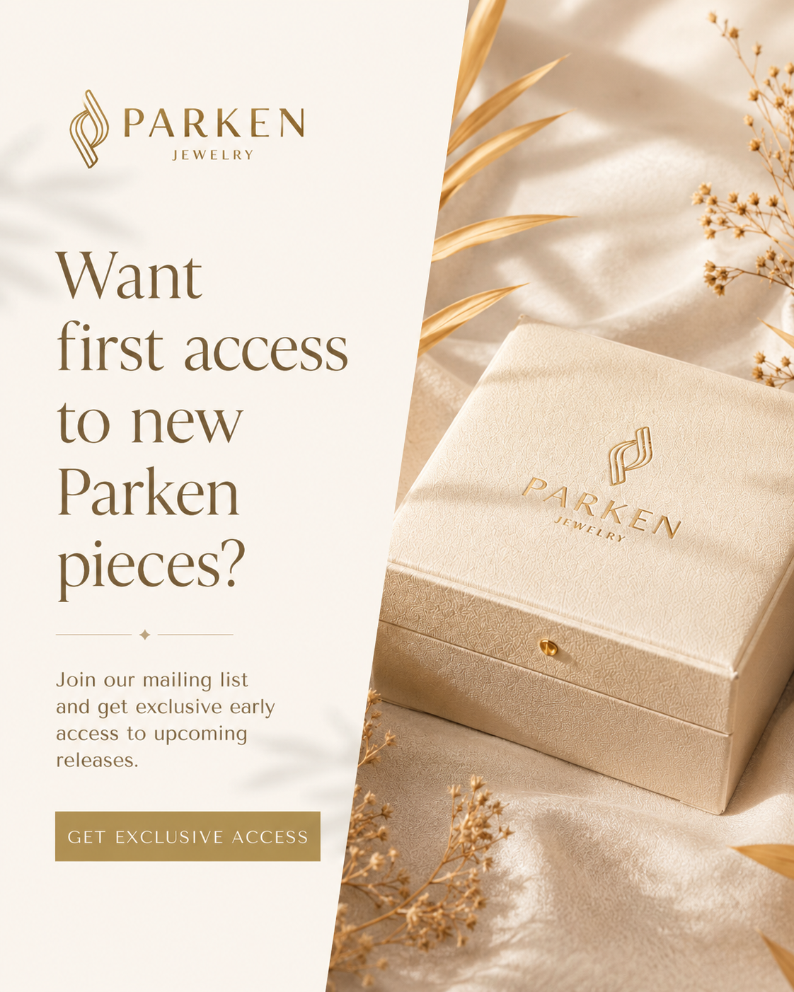 Parken Jewelry Facebook ad: Get Exclusive Early Access