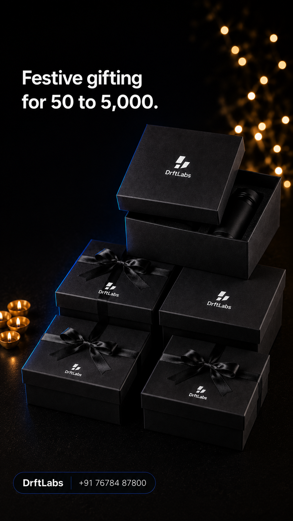Drft Labs Facebook ad: Bulk corporate gifts, branded end to end.