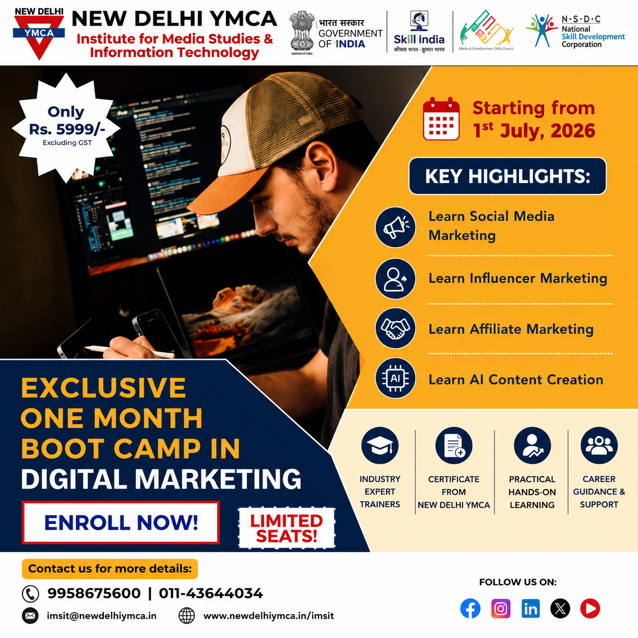 New Delhi YMCA Facebook ad