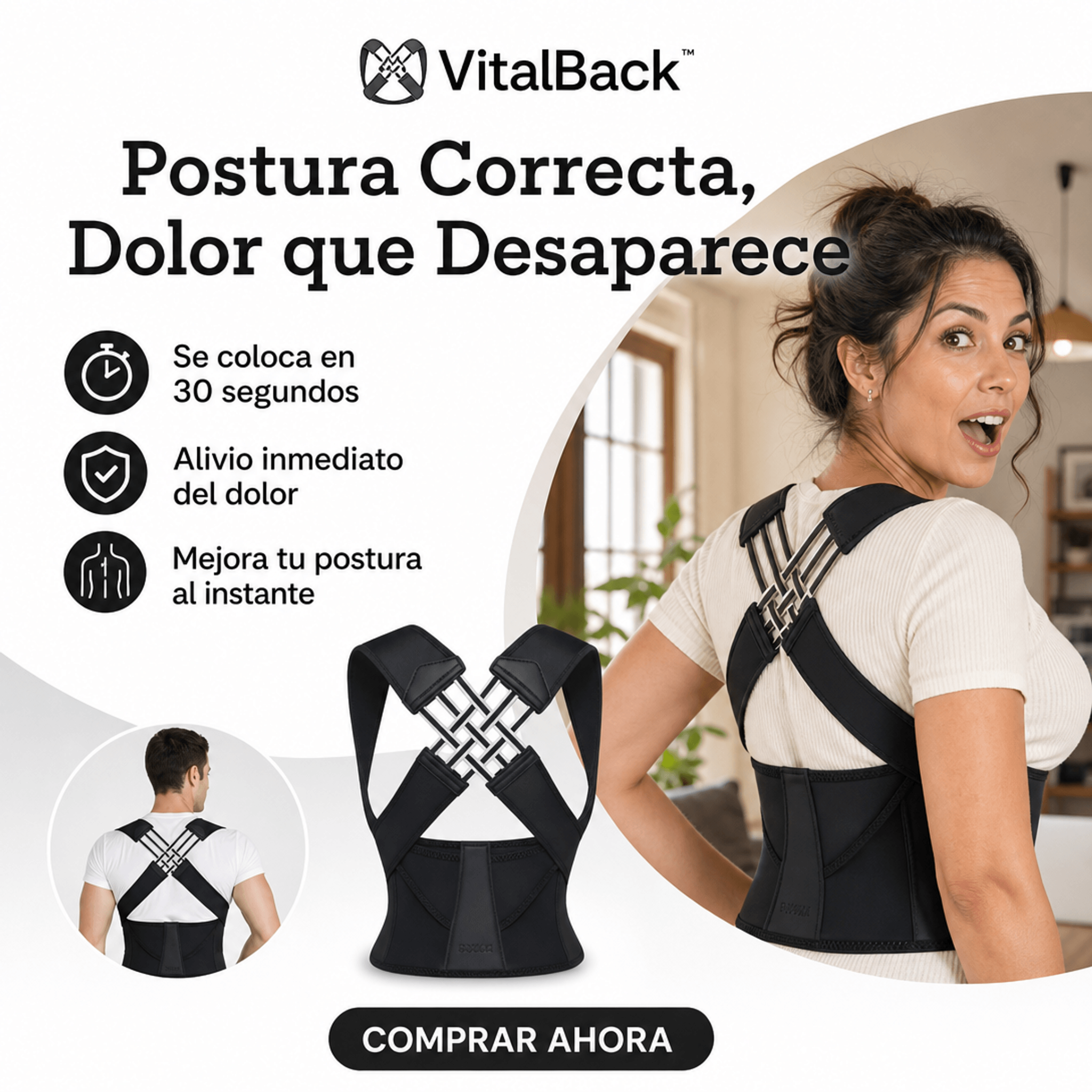 María González - GoShop Facebook ad: ¿Tu espalda te duele al levantarte, trabajar o…