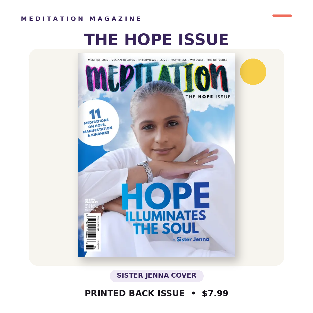 Meditation Magazine Facebook ad: Hope Illuminates the Soul