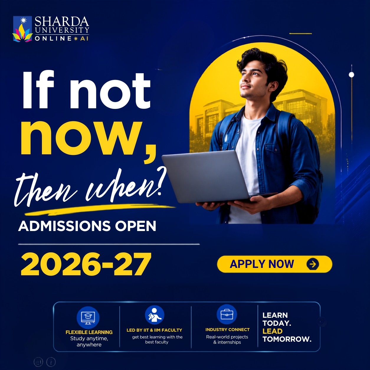 Sharda University Online.AI Facebook ad from Jul 28, 2026