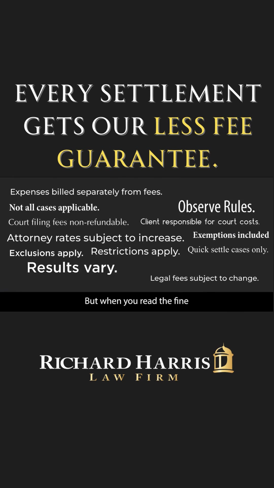 Richard Harris Law Firm Facebook ad: Injured in an accident?