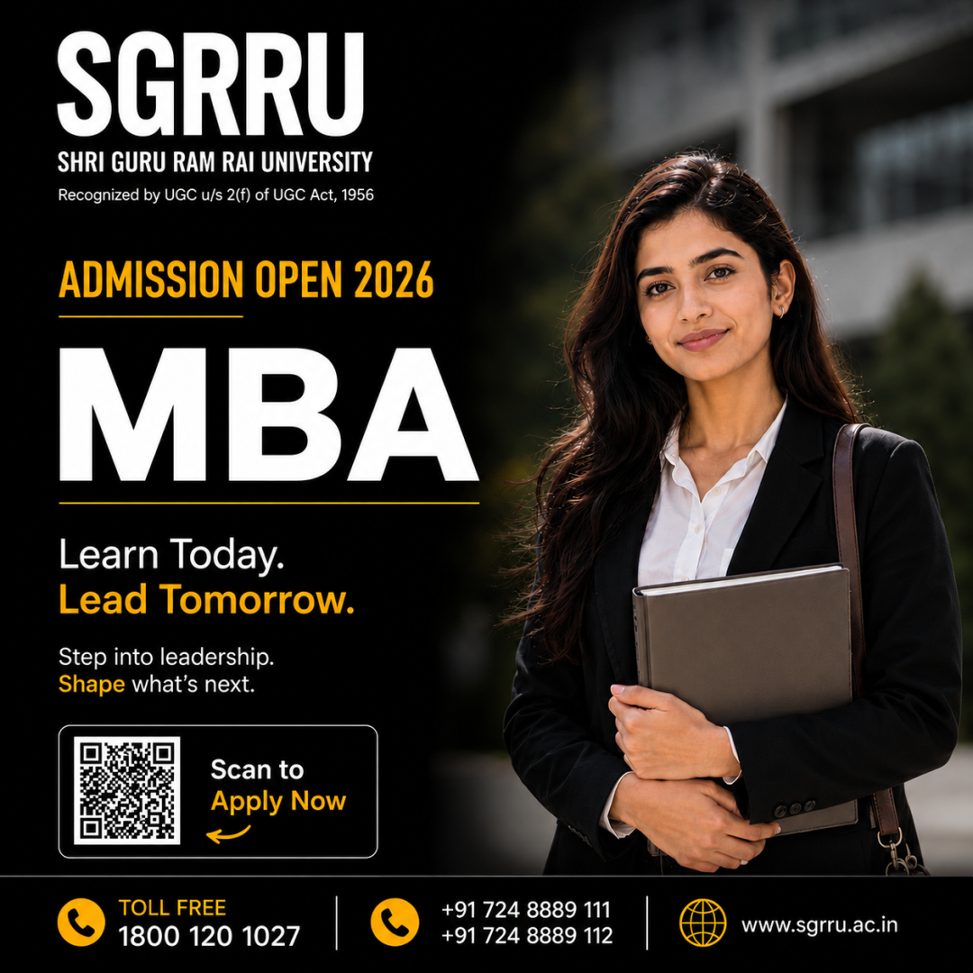 SGRR University Facebook ad: Admissions Open for MBA 2026