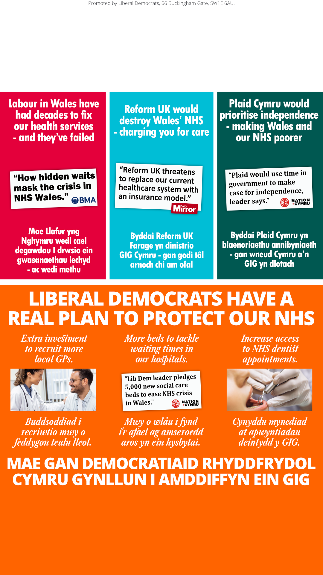 Welsh Liberal Democrats Facebook ad from Apr 13, 2026