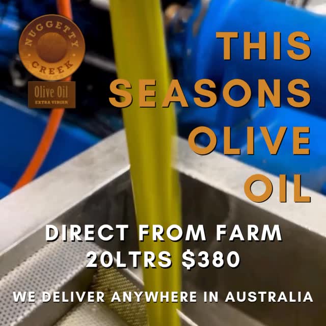Nuggetty Creek Olive oil Facebook ad: Nuggetty Creek organic extra virgin olive oil.