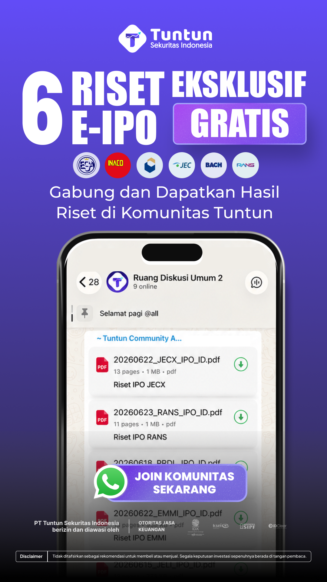 Tuntun Sekuritas Indonesia Facebook ad from Jun 24, 2026