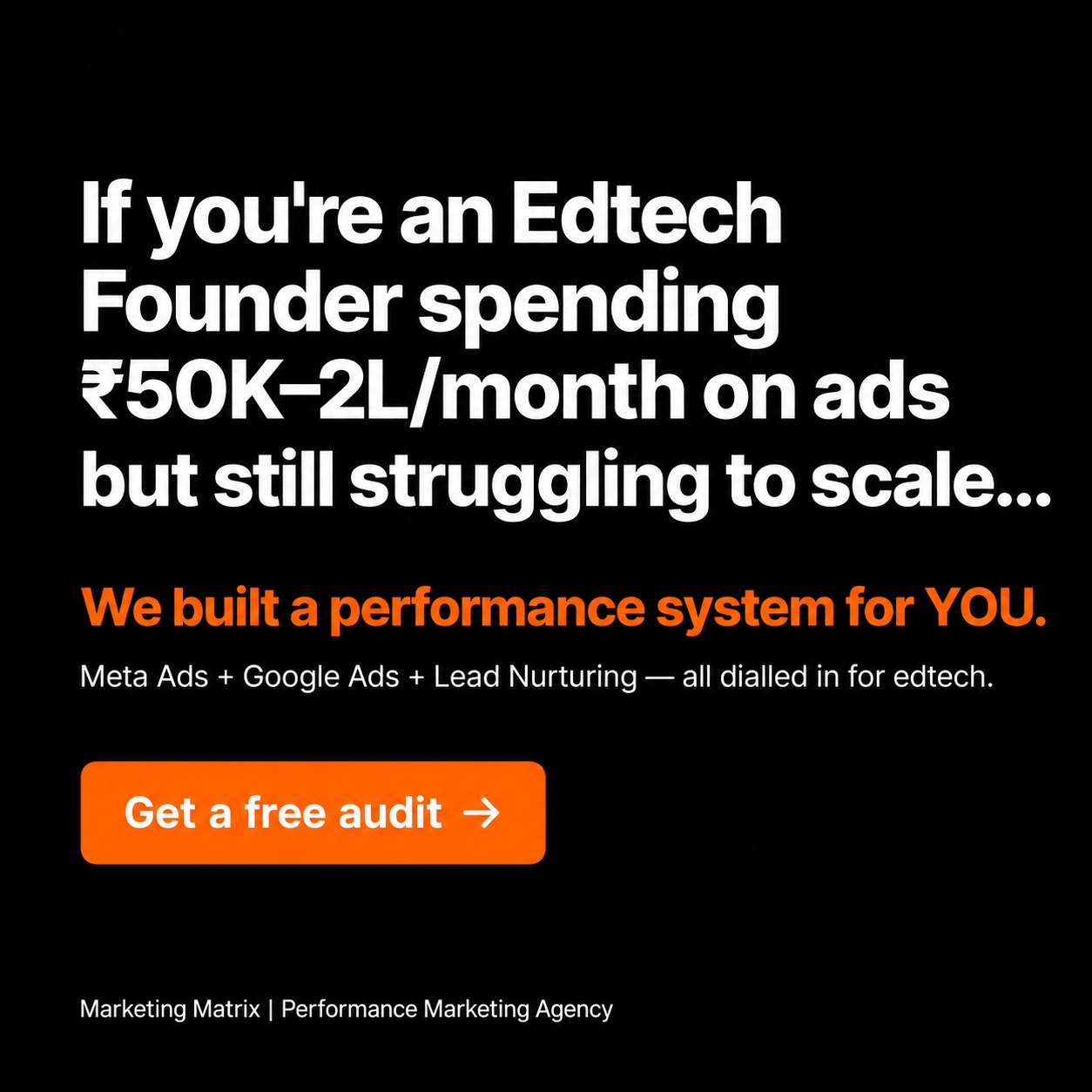 Marketing Matrix Facebook ad: You're already spending money on ads.