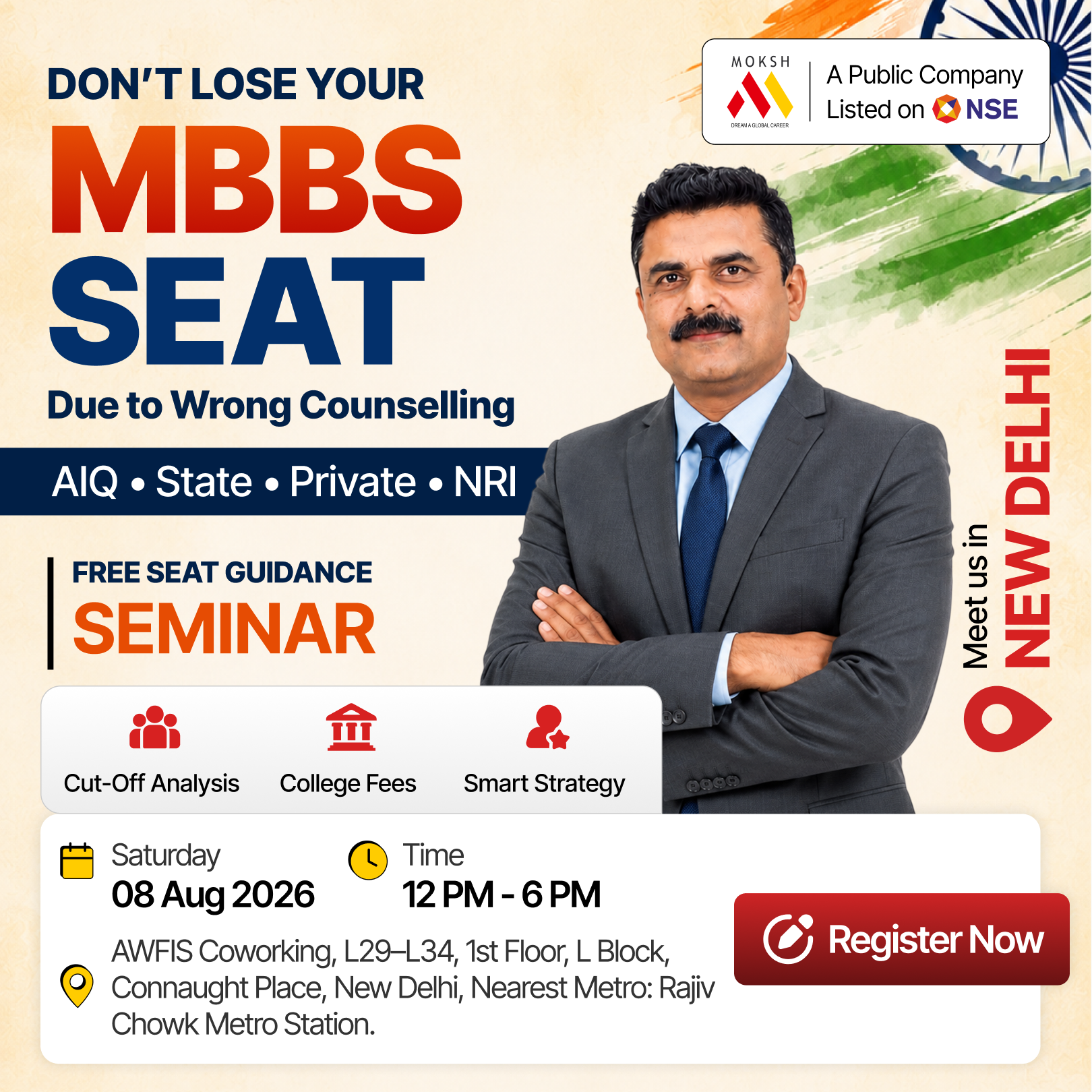 MOKSH Career Planner Facebook ad from Aug 1, 2026