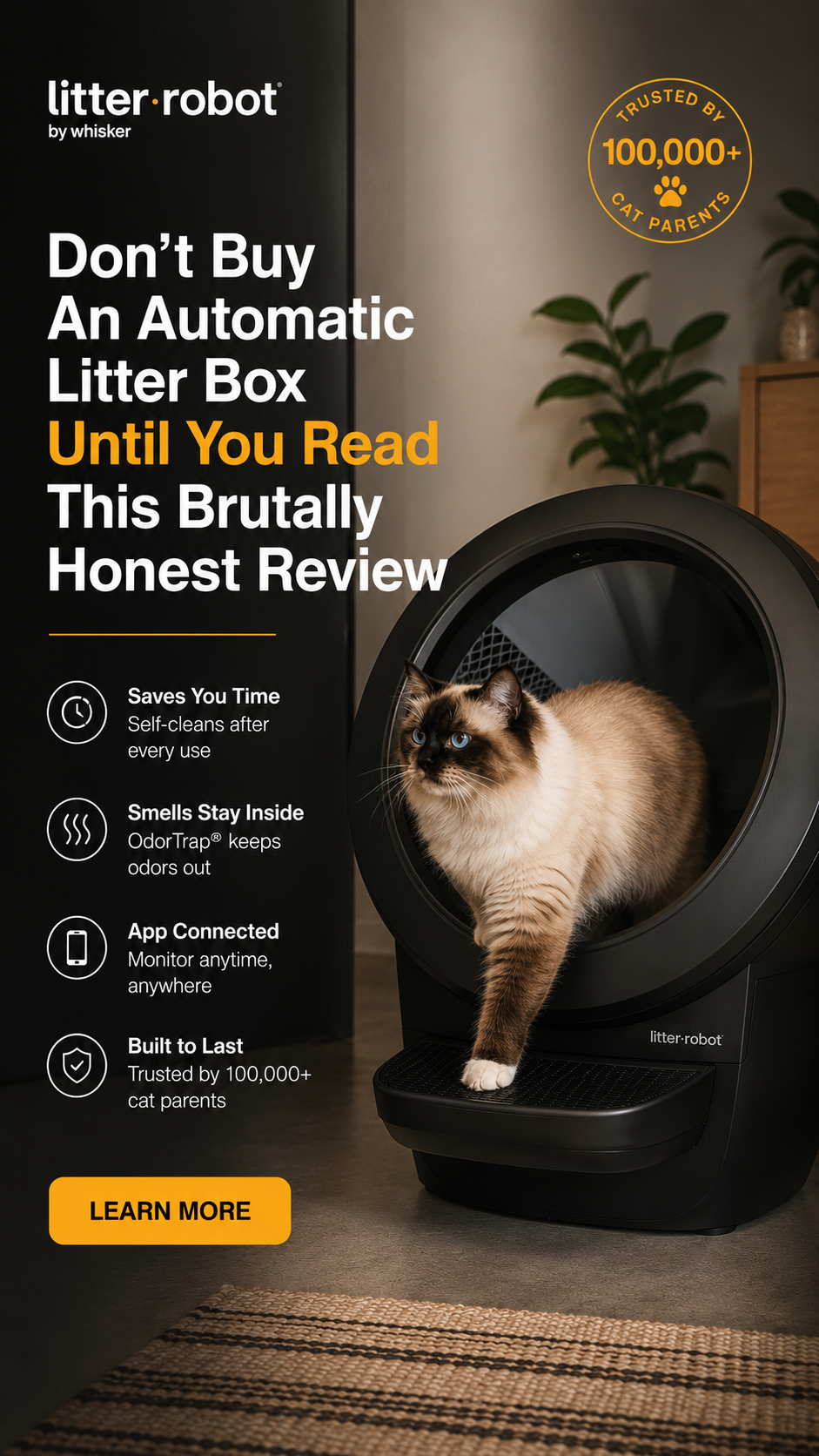 Technomeow Facebook ad: Exposing Bad Self-Cleaning Litter Boxes