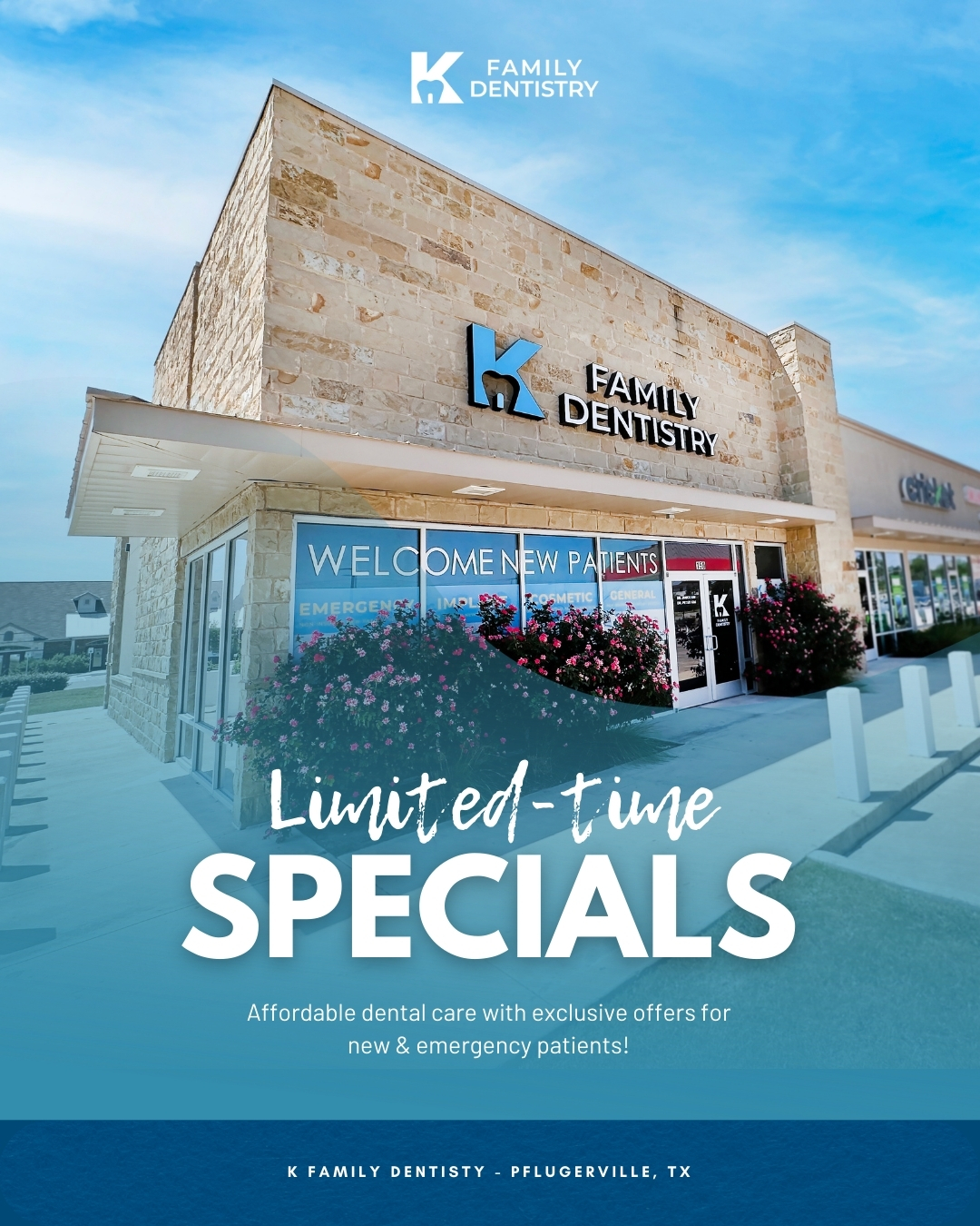 K Family Dentistry Facebook ad: Your Family’s Smile Starts Here!
