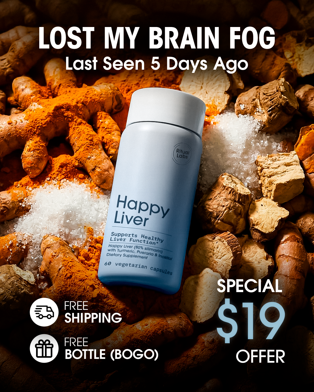 Ritual Labs Happy Liver Facebook ad: 75,000+ Five-Star Reviews Can't Be Wrong
