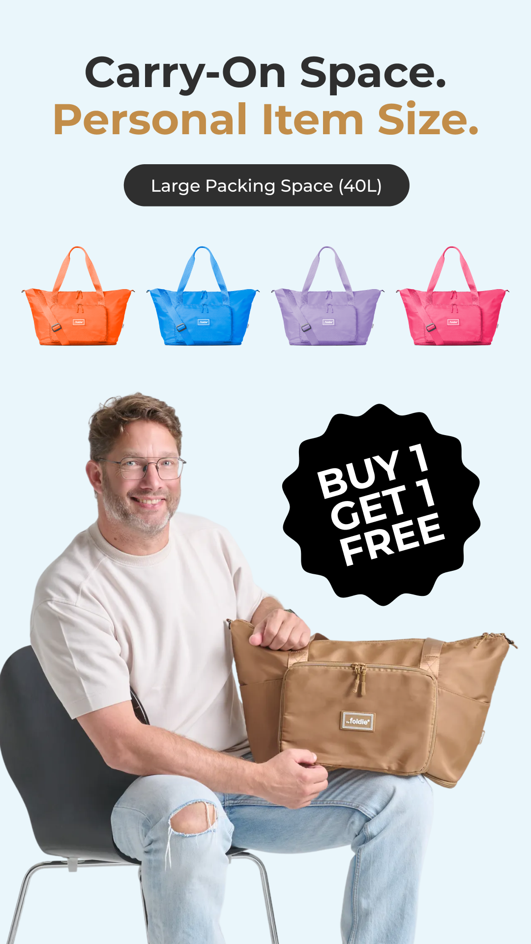 The Foldie Facebook ad from Mar 18, 2026