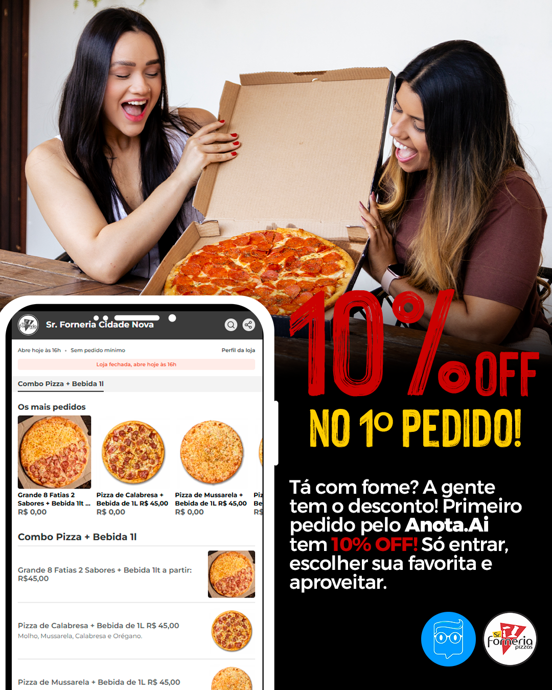 Sr. Forneria Pizzas Facebook ad from Sep 2, 2025