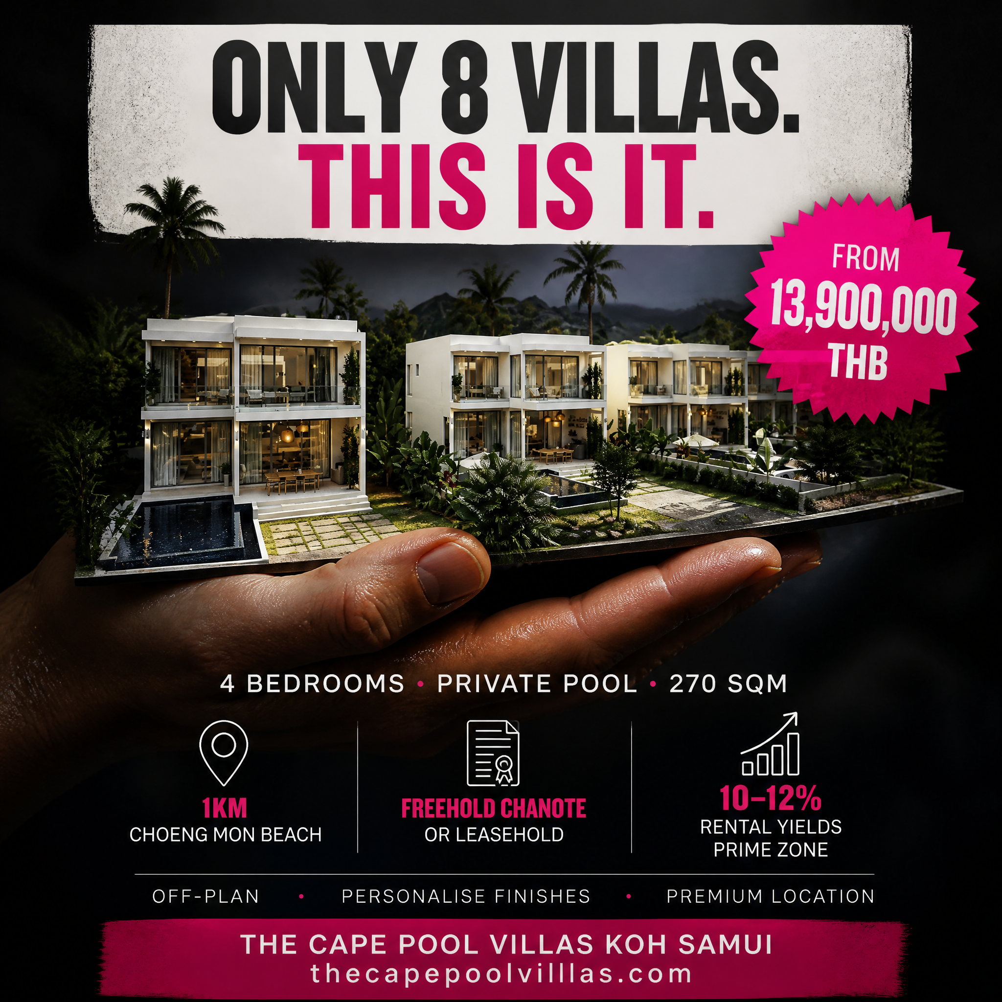 The Cape Pool Villas - Koh Samui 4 Bedroom Villas Facebook ad: There are 8 of them.