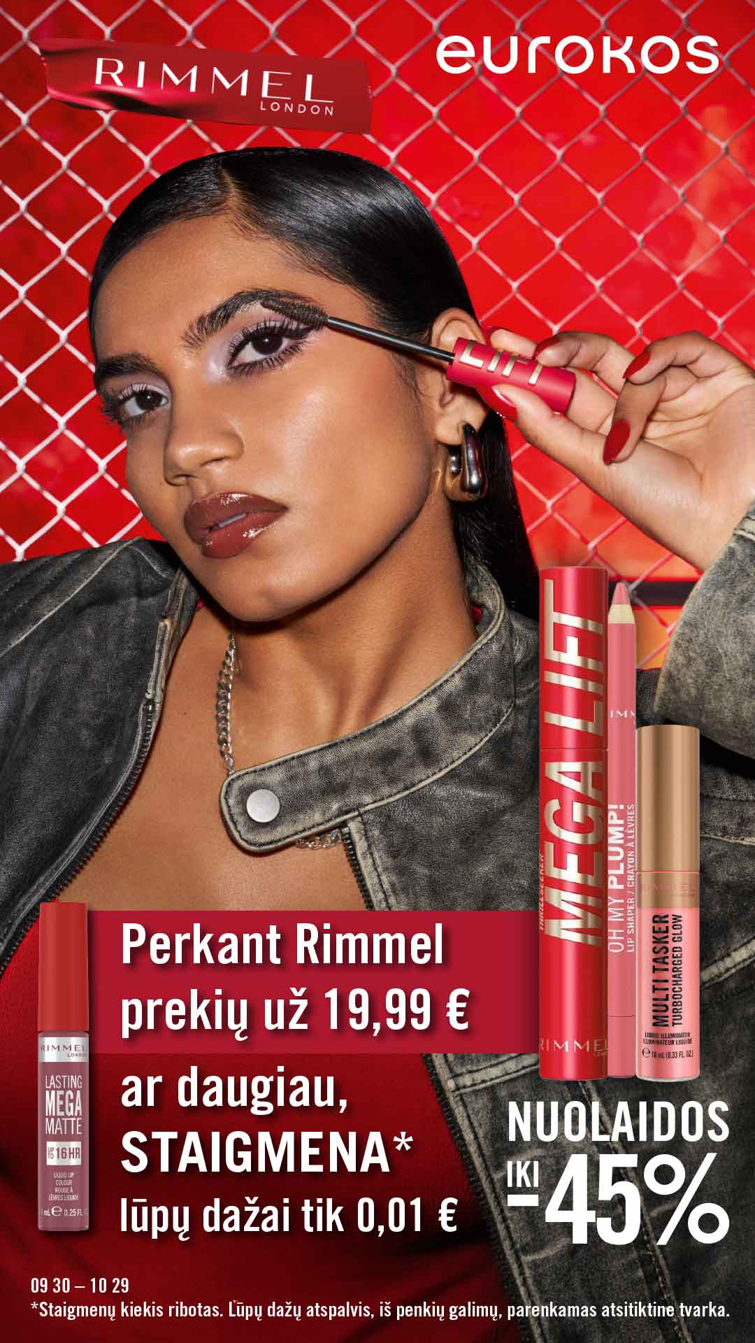 EUROKOS Facebook ad: Rimmel staigmena 0,01 €