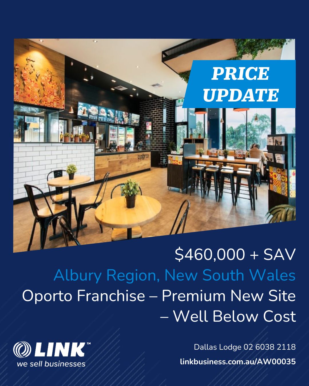 LINK Business, Albury - Wodonga & North East Victoria Facebook ad: Oporto Franchise, Premium New Site, Well Below Cost | LINK…