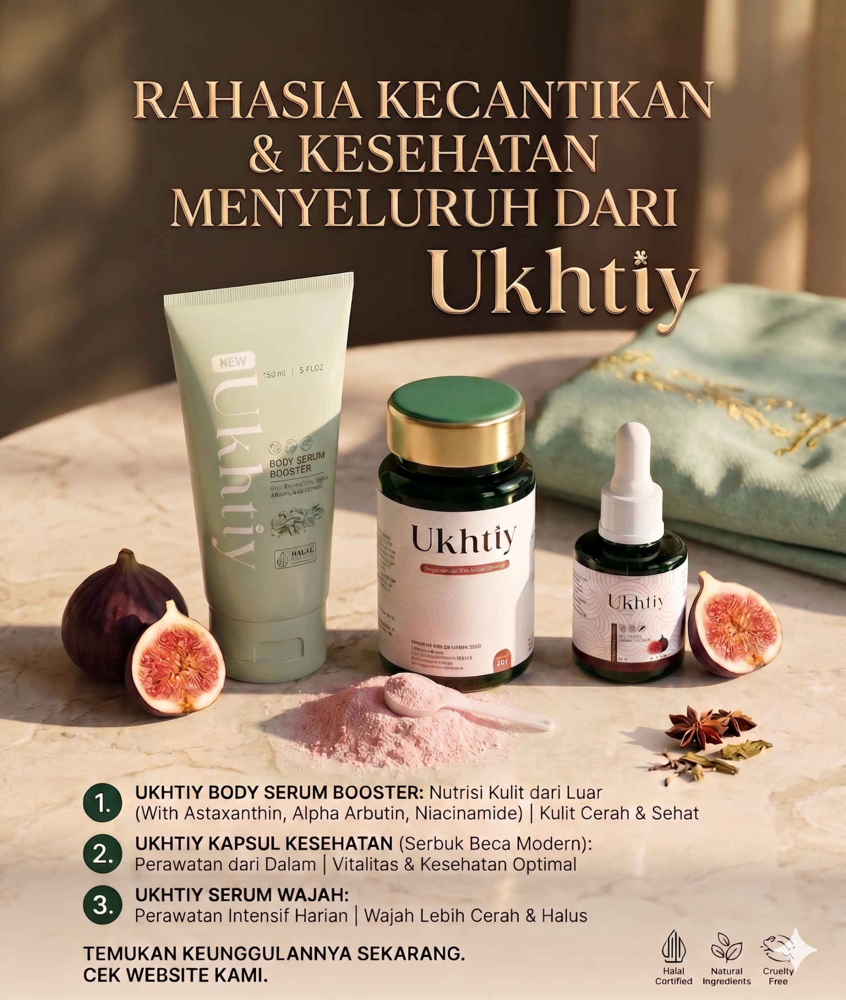 Ukhtiy Brightening Skin Facebook ad: 3 Steps to Glow