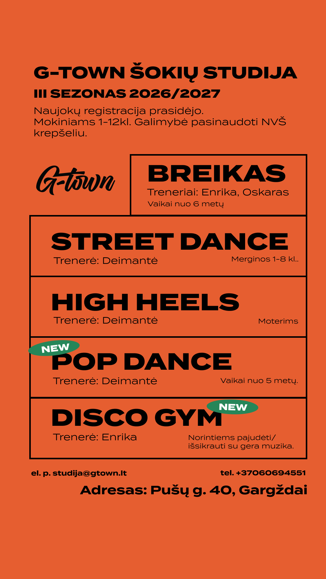 G-Town studija Facebook ad: Registracija jau prasidėjo!