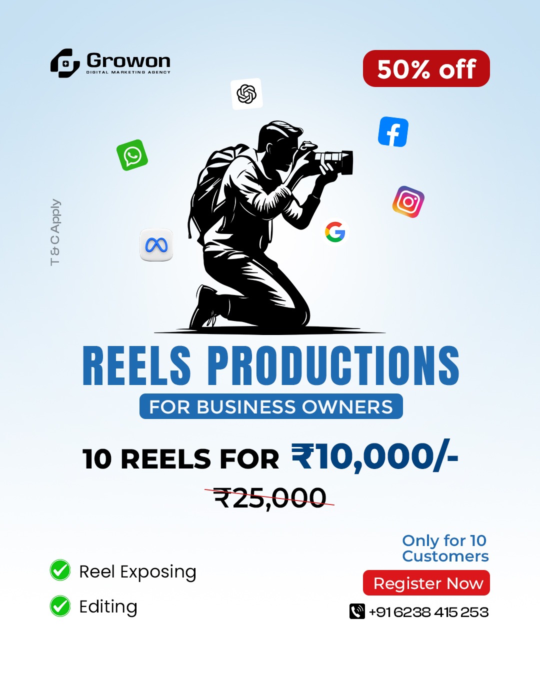 Growon Marketing Facebook ad: 50% OFF