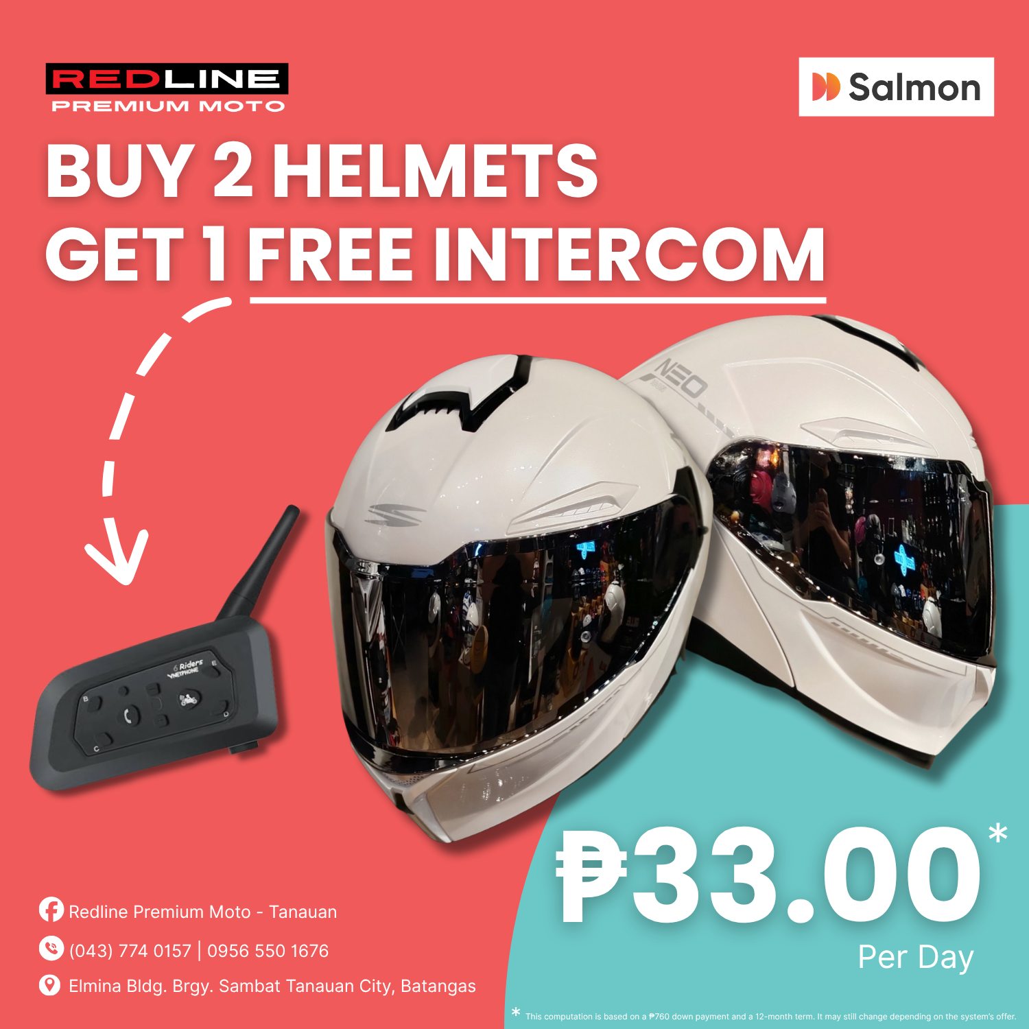 Redline Premium Moto - Tanauan City Batangas Facebook ad: Free Intercom