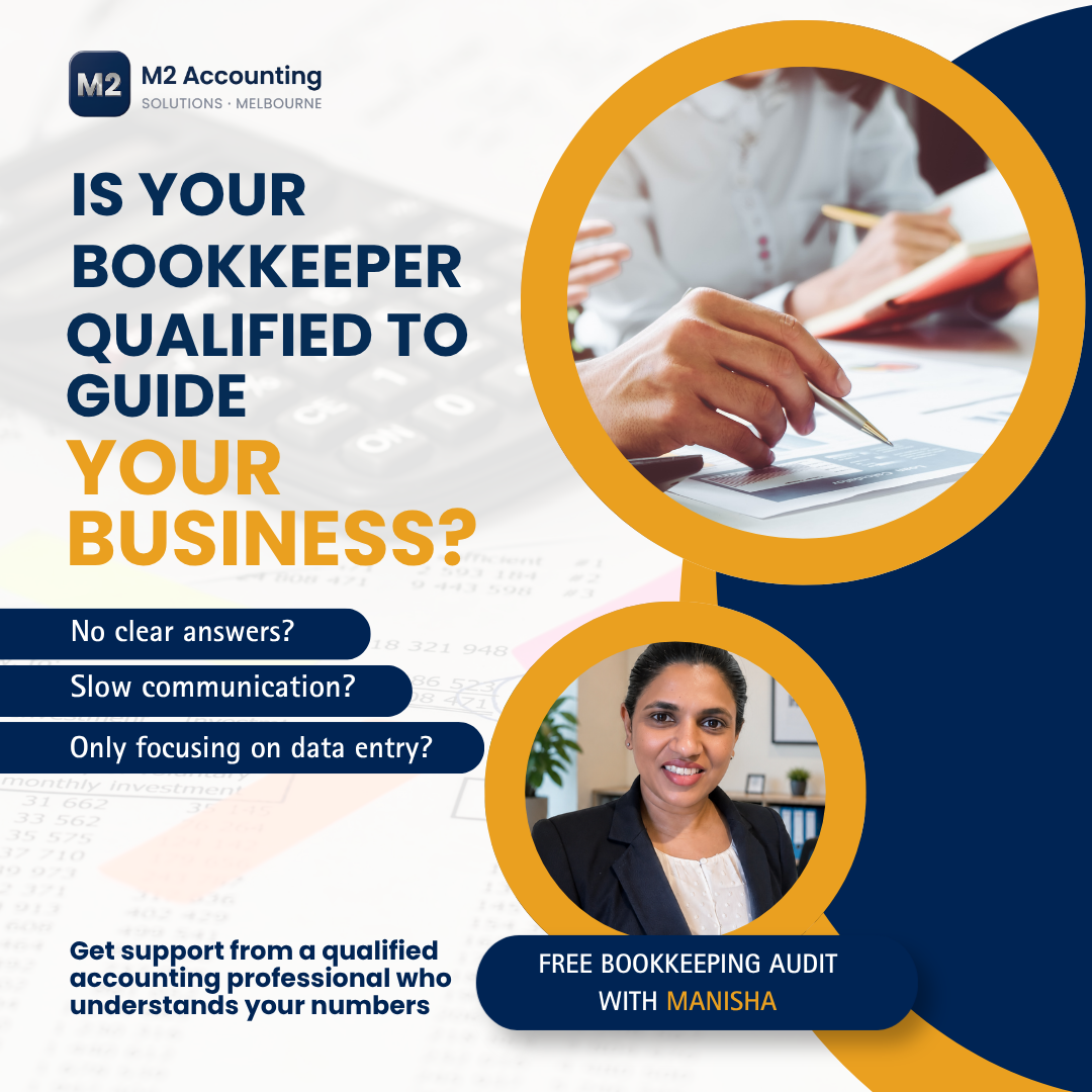 M2 Accounting Solutions Facebook ad: Book your free bookkeeping audit today
