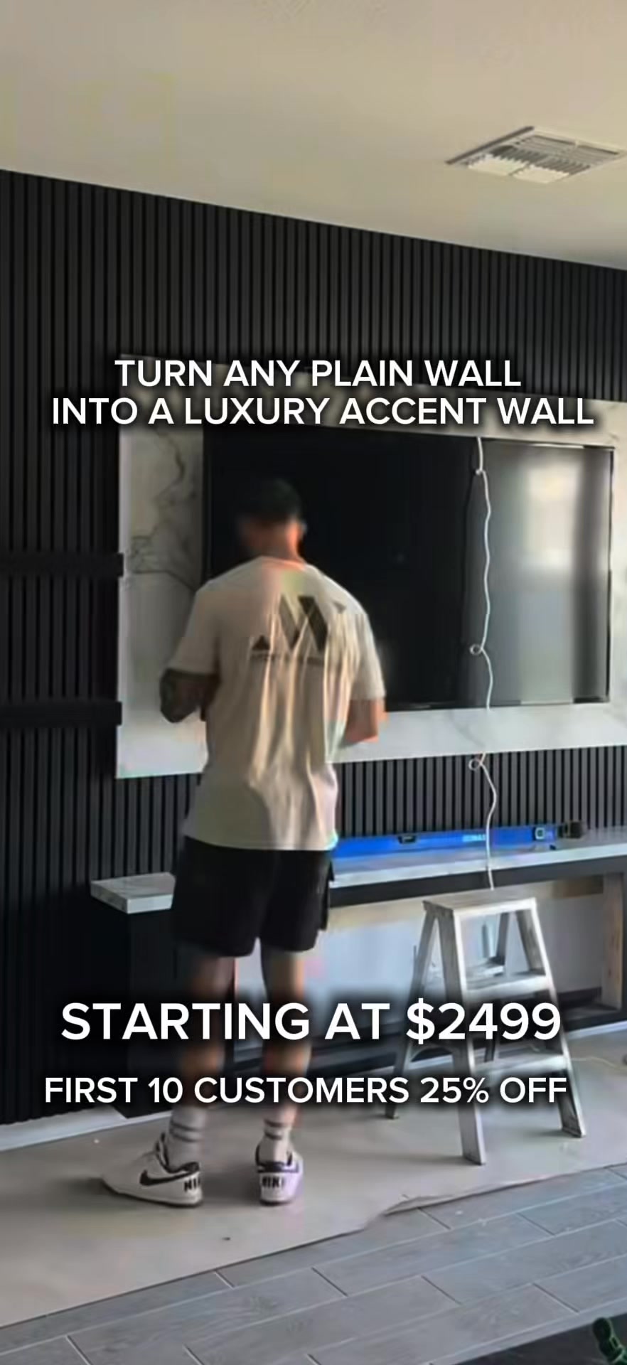 AccentifyInc Facebook ad: Custom TV Accent Walls From $2,499