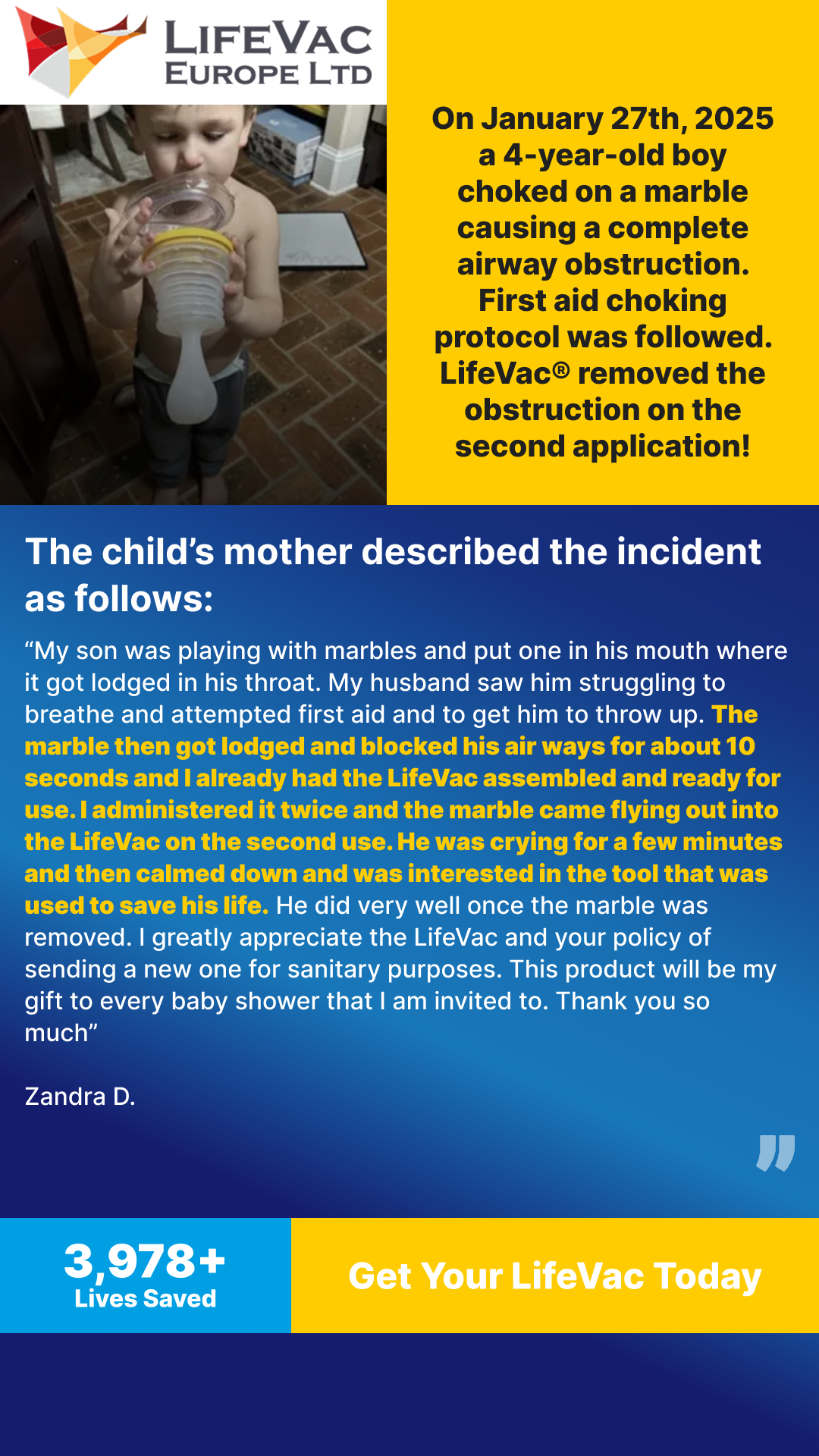 LifeVac Europe Ltd Facebook ad