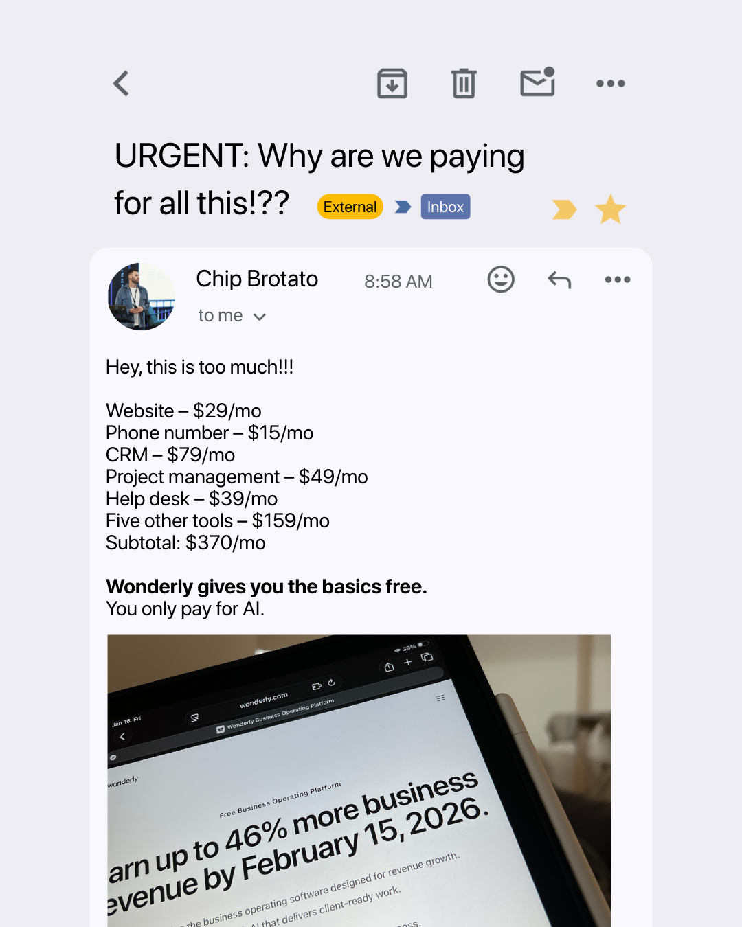 Wonderly Facebook ad