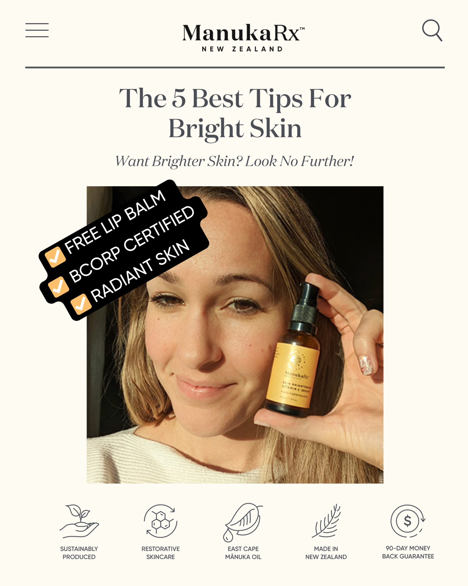 ManukaRx Natural Skincare Facebook ad