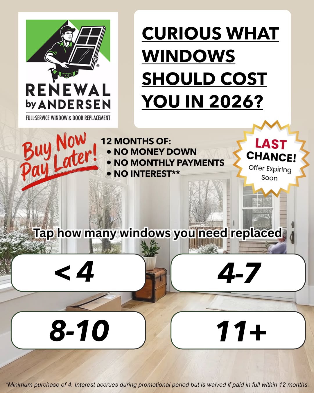 Today's Homeowner Facebook ad: New Windows, Lower Bills