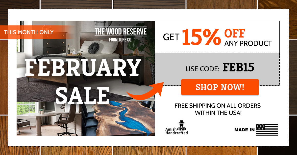 The Wood Reserve Facebook ad: February Mega Sale is Live Now