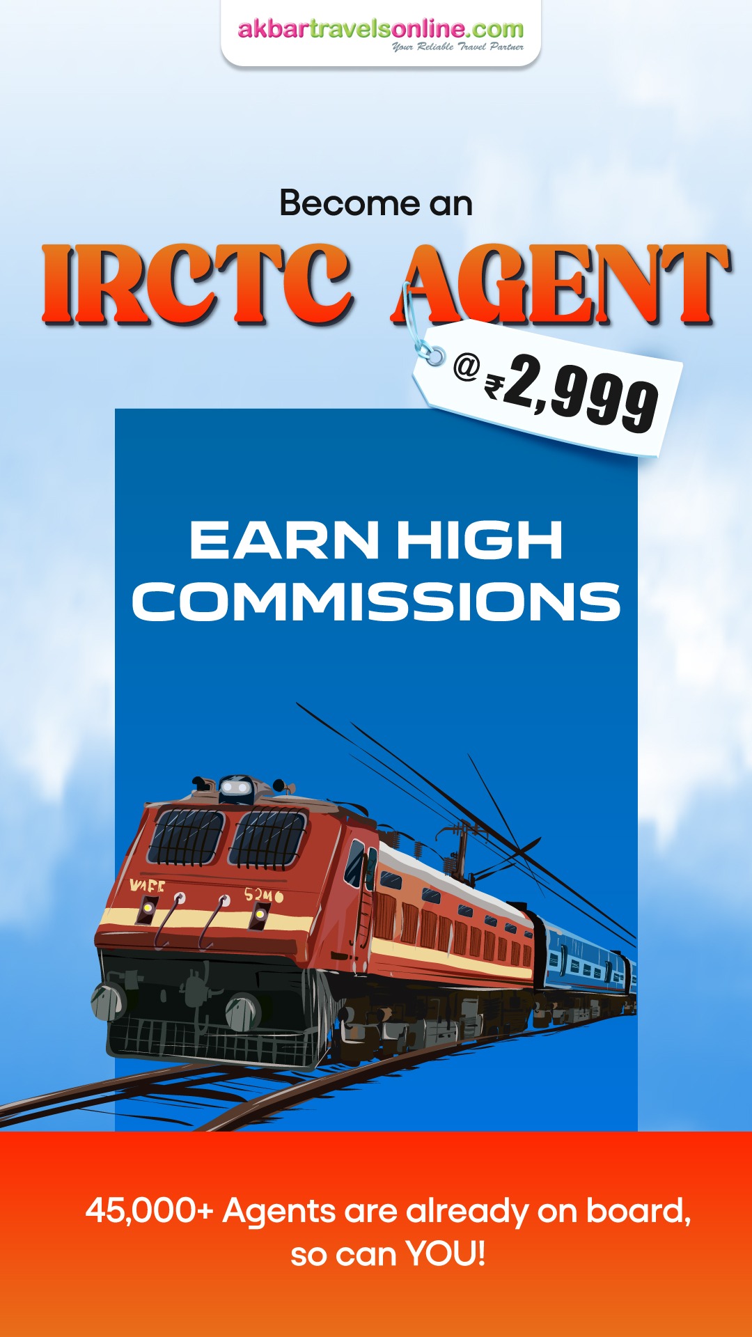 akbartravelsonline.com - B2B Facebook ad: Earn with Ease: Become an IRCTC Agent