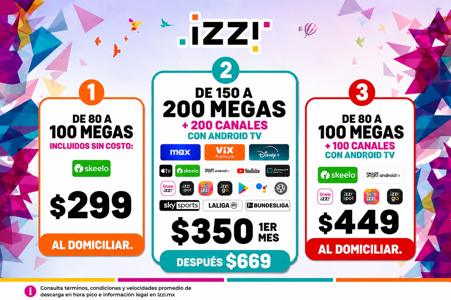 Izzi Contratos via Online Facebook ad: Nuevas promociones izzi