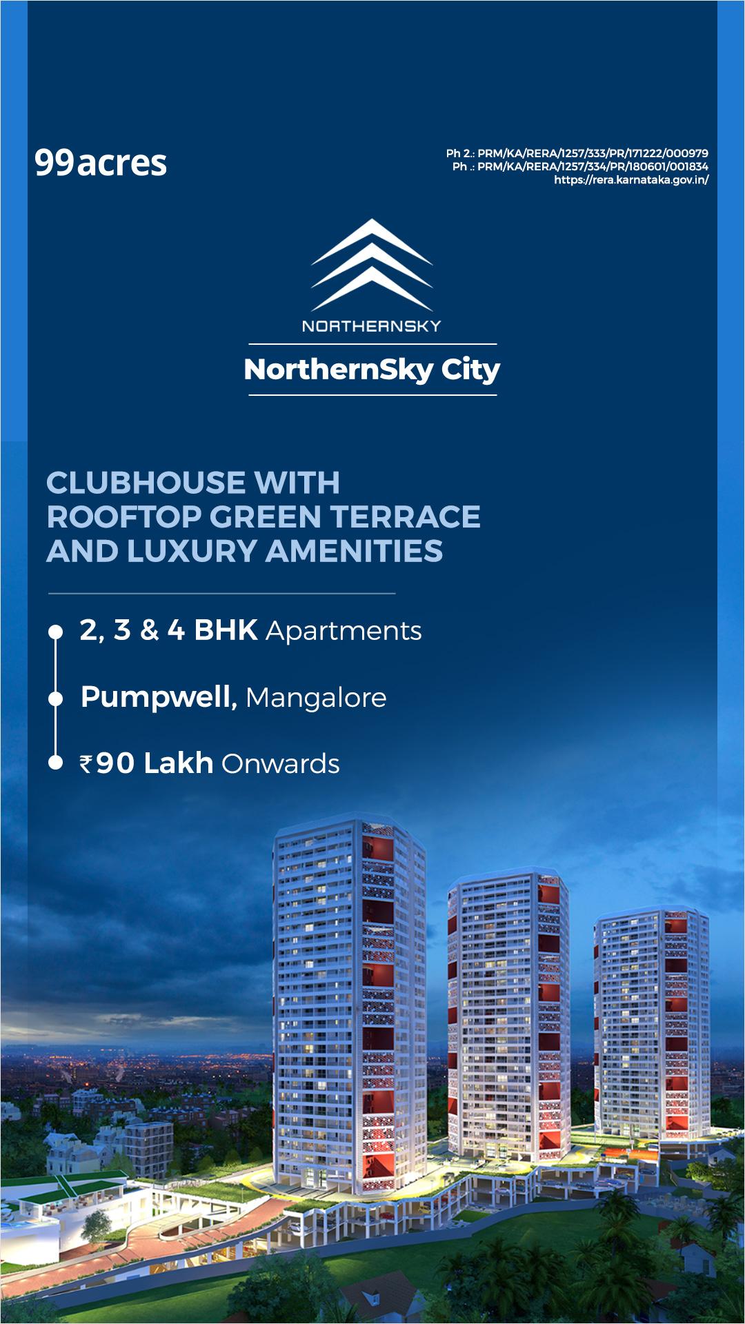 99acres Dream Homes Facebook ad: 2, 3 & 4 BHK Apartments starting ₹ 90 Lakh at Pumpwell