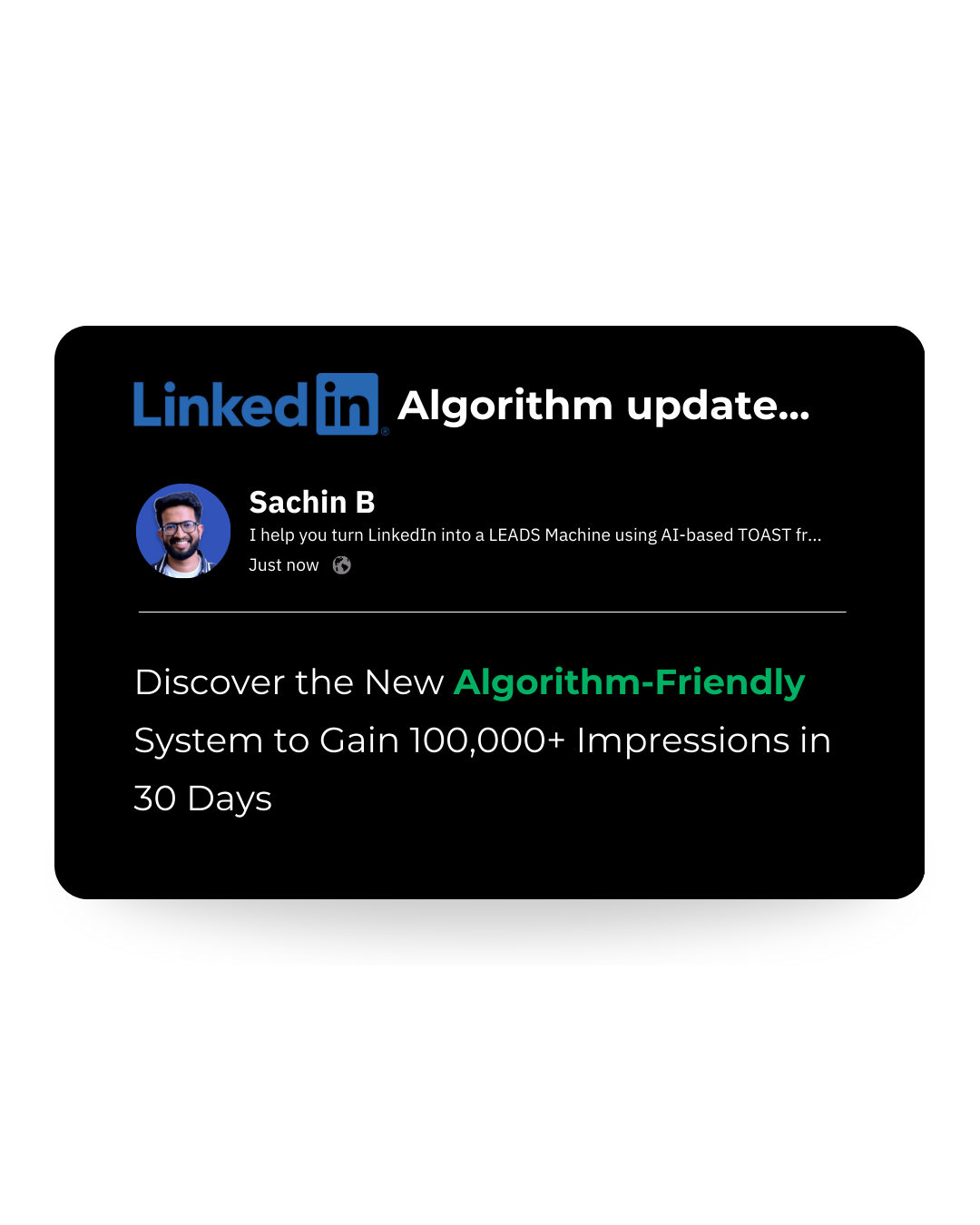 Sachin B Rao Facebook ad