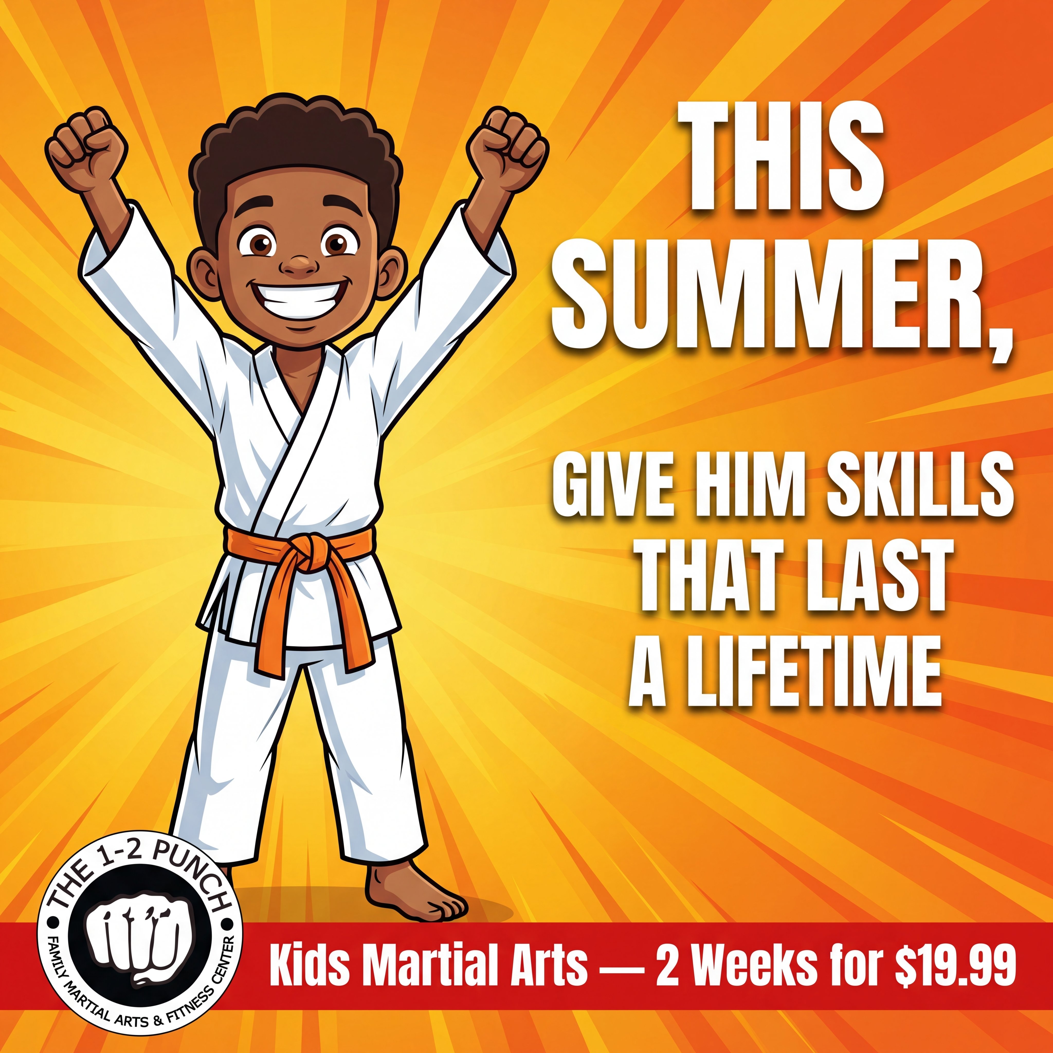 The 1-2 Punch Family Martial Arts & Fitness Center Facebook ad