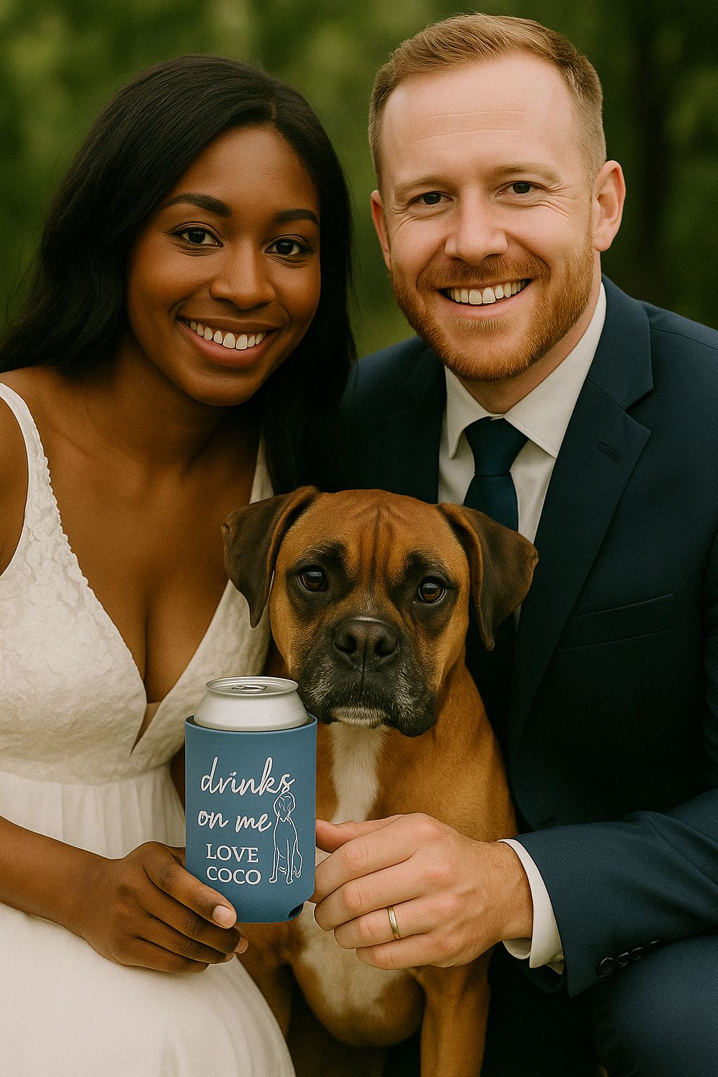 One Stop Bride Shop Facebook ad: Customizable Pet Themed Wedding Koozies