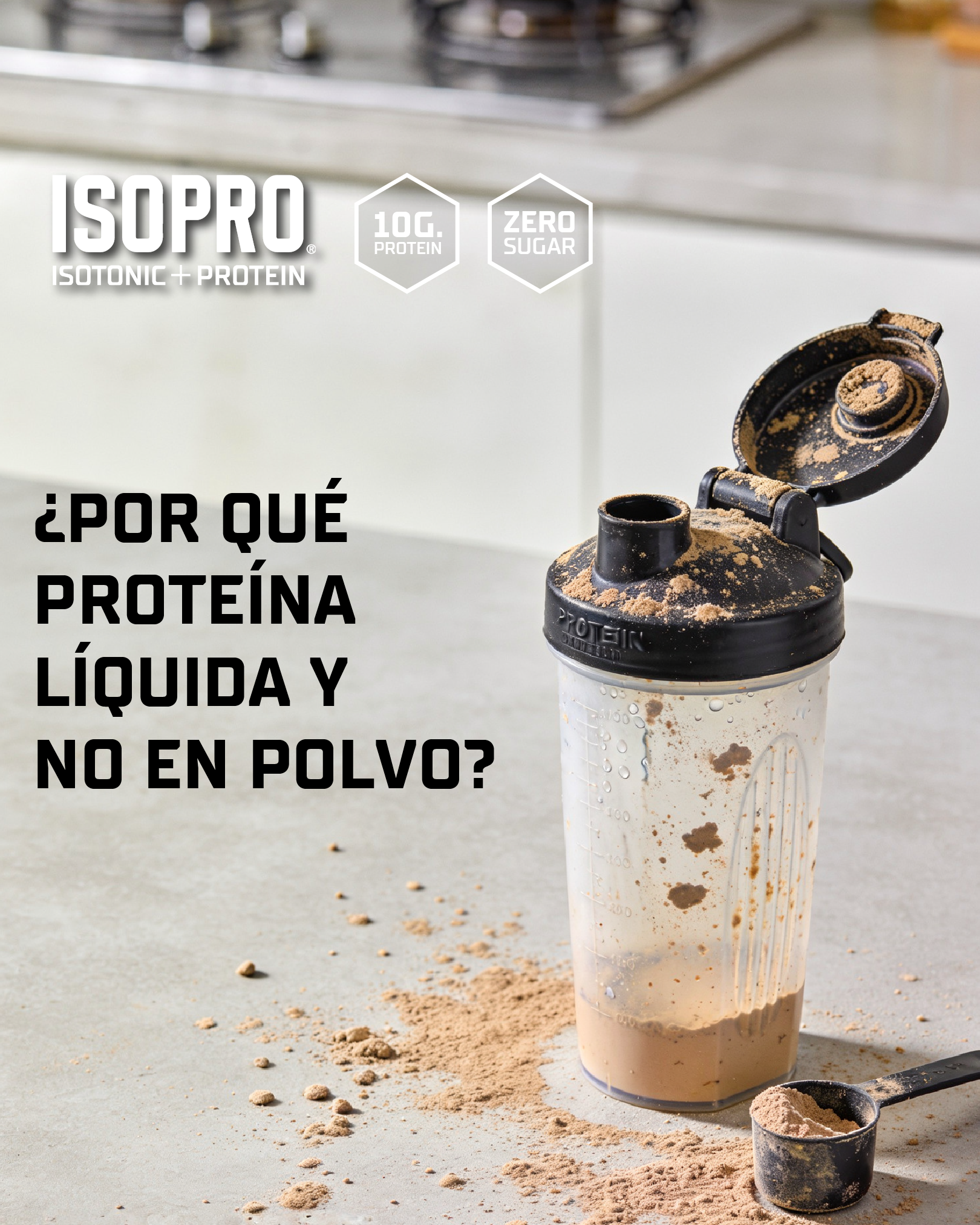 Isopro Chile Facebook ad: No todos los formatos de proteína son iguales.