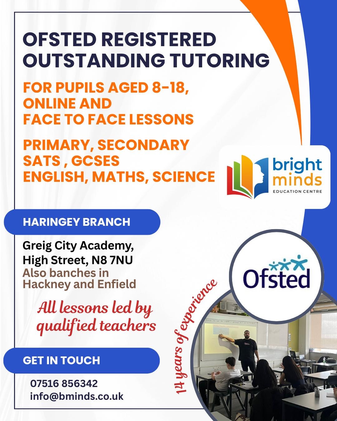 Bright Minds Education Centre -Dershane Facebook ad: BRIGHT MINDS IS COMING TO HARINGEY!