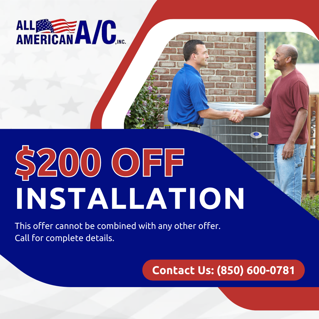 All American A/C inc. Facebook ad: Save $200 on Carrier A/C Installation