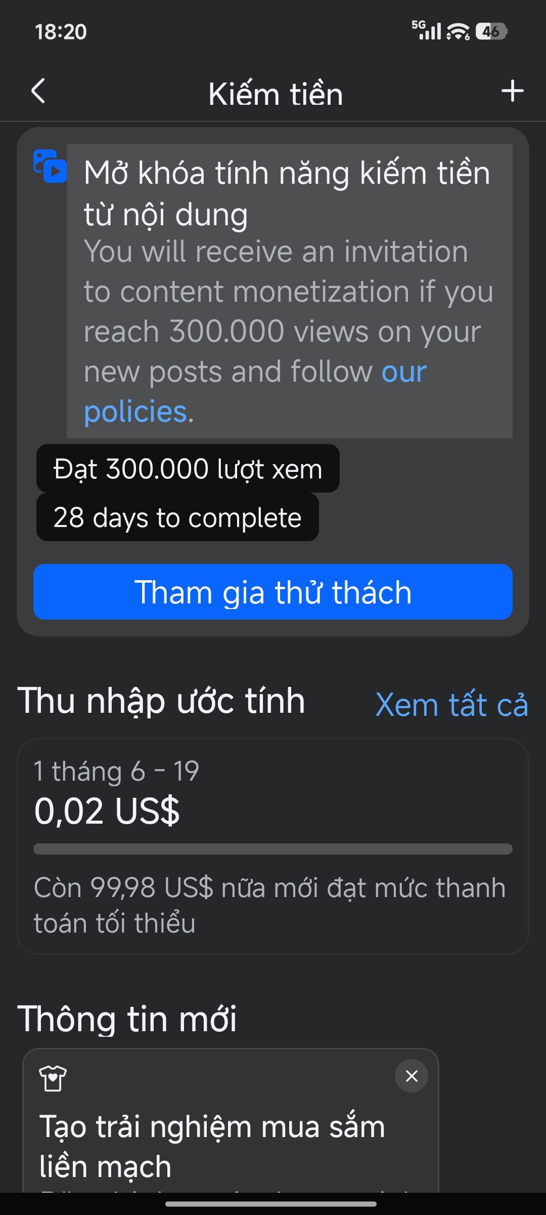 Phuc Hau Tran Facebook ad: Mong mọi người giúp em vượt qua thử…