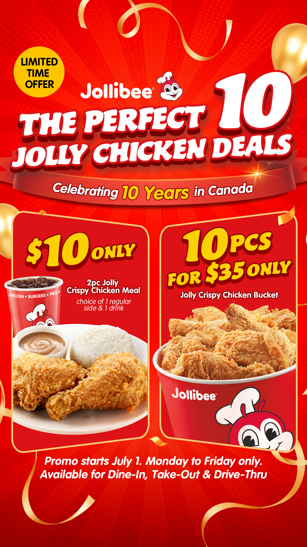 Jollibee Canada Facebook ad from Jul 1, 2026