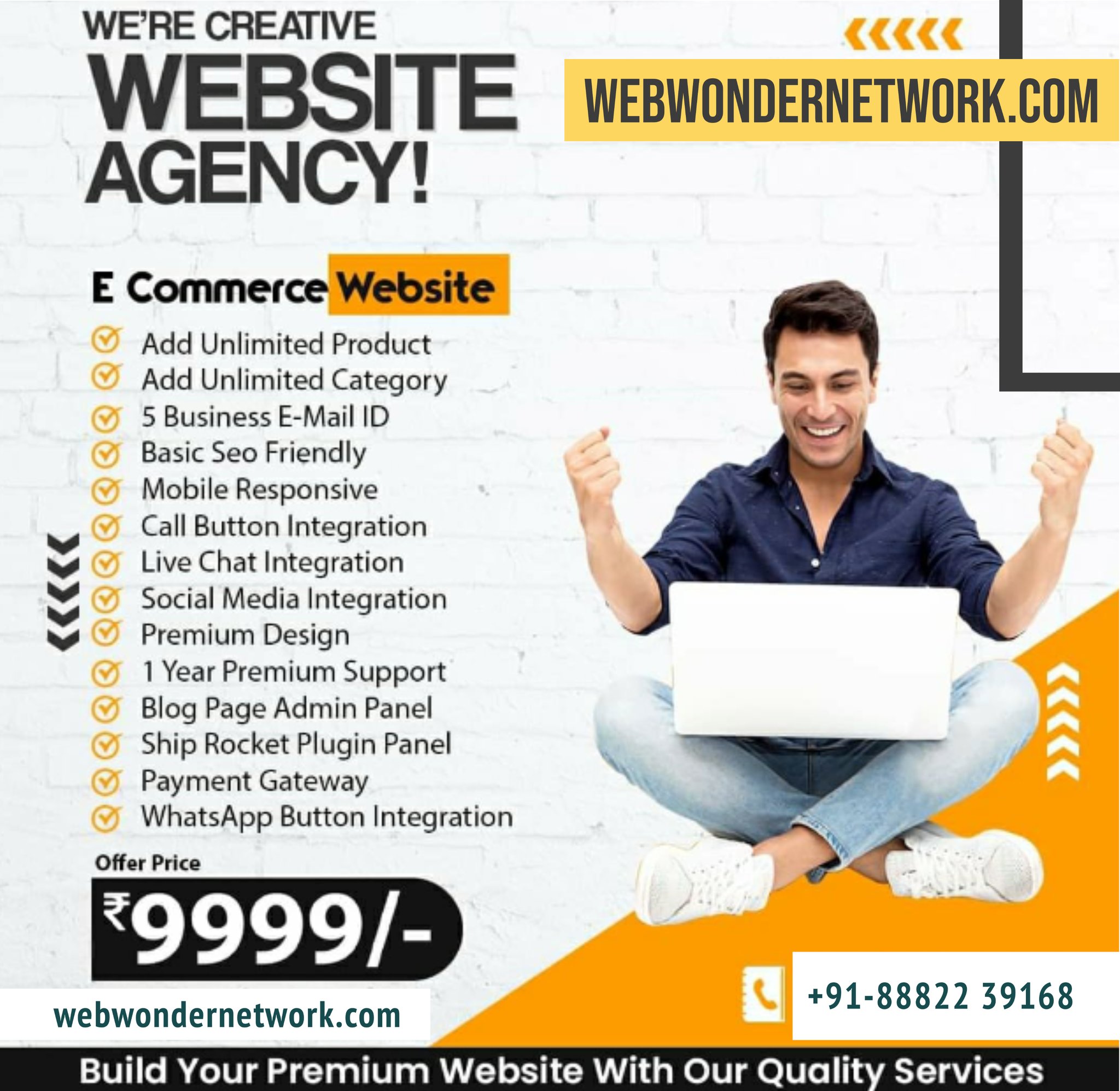 Web Wonder Network Facebook ad: Premium Business E-Commerce Website Designing at Just ₹…