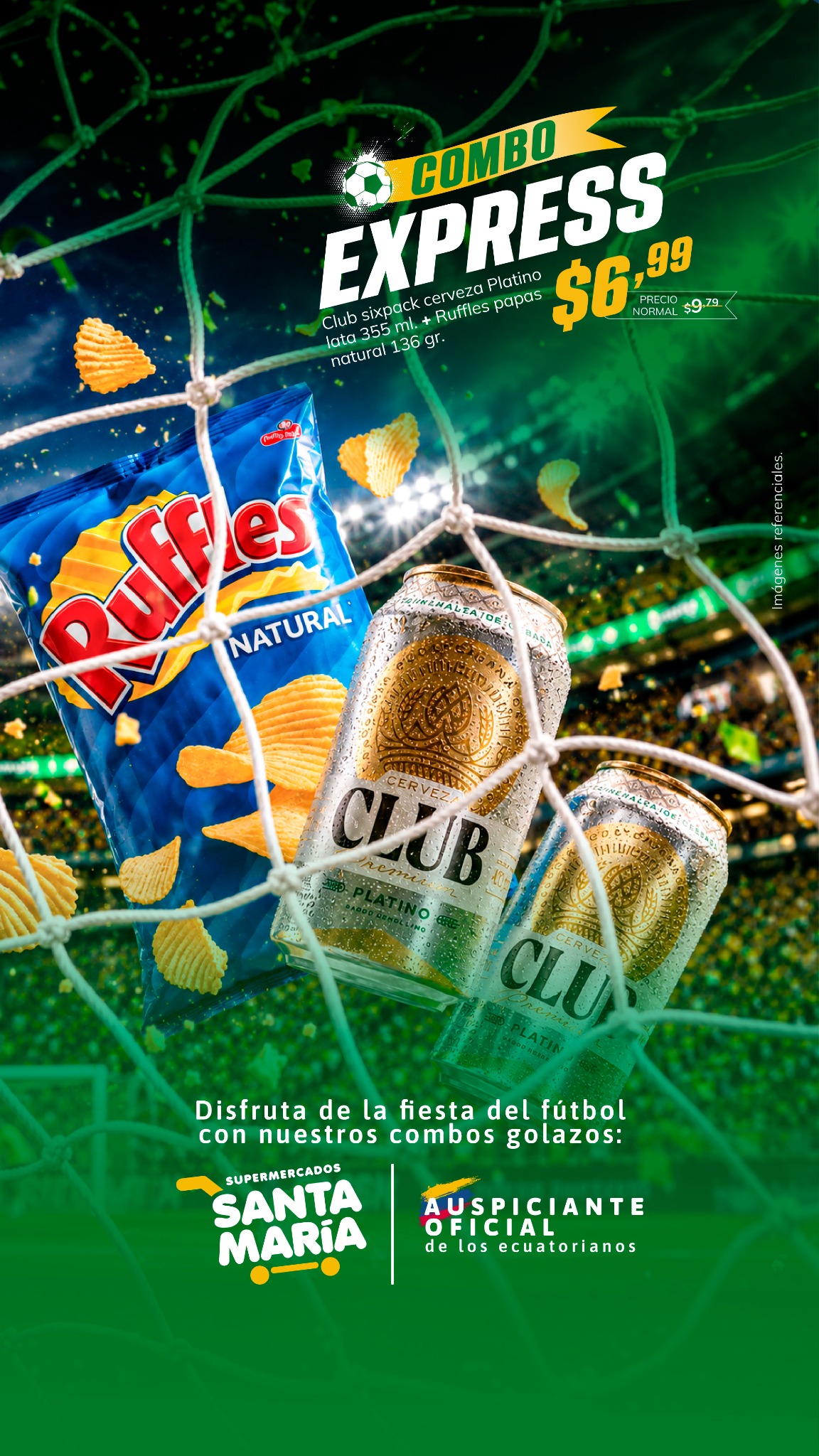 Supermercados Santa María Facebook ad: ¡Este Mundial, mete gooool y gana con Supermercados…