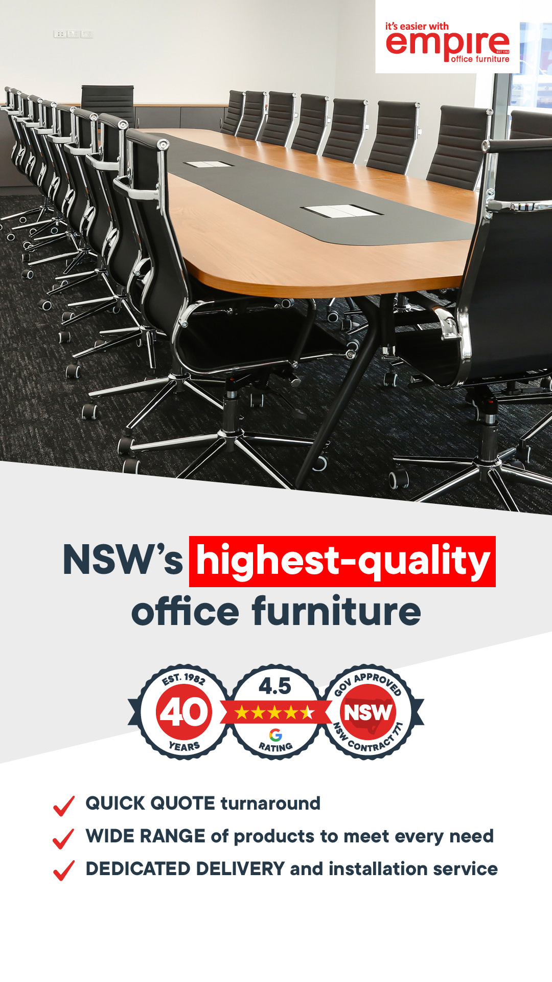 Empire Office Furniture Facebook ad from Jun 23, 2026