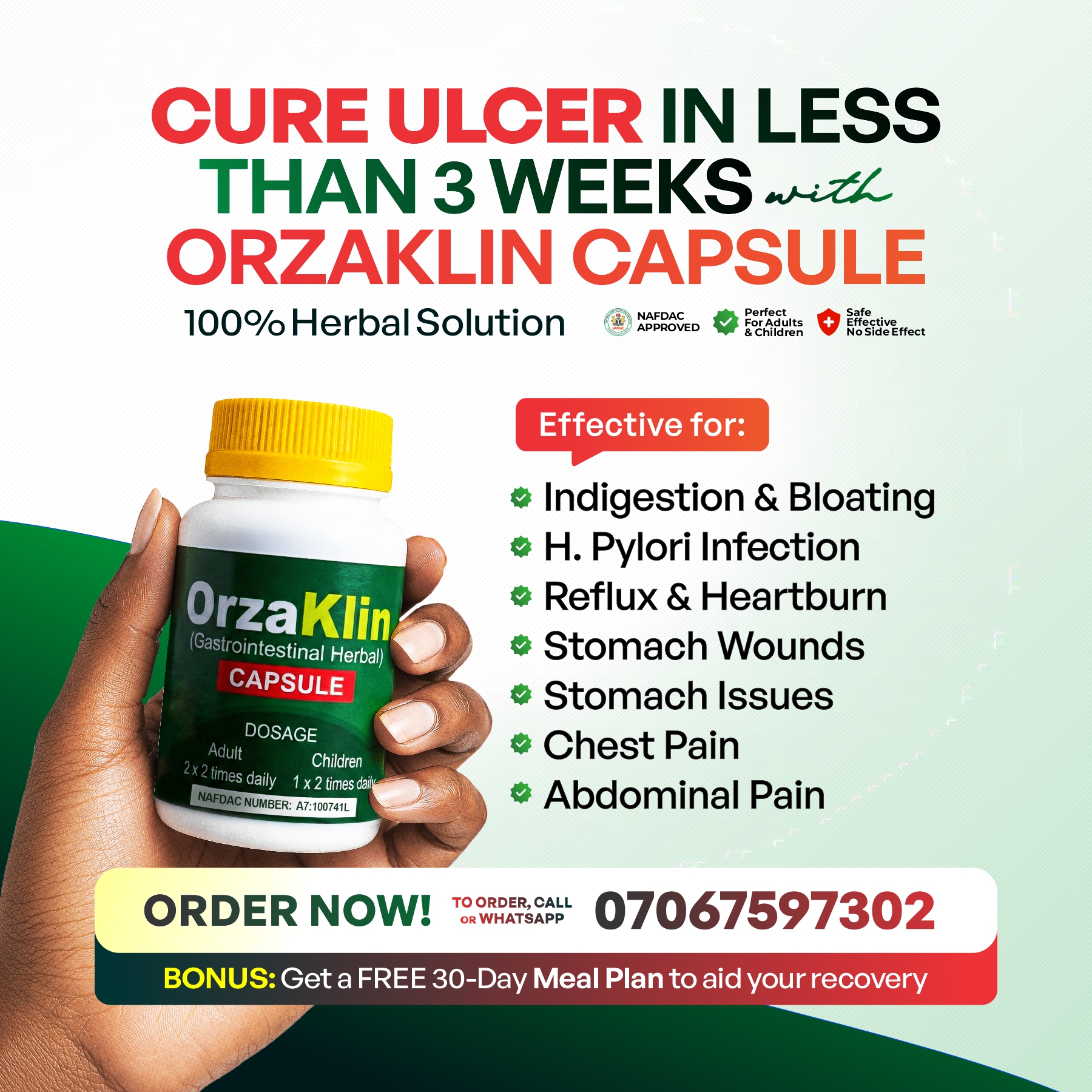 Pure Health Hub Facebook ad: Say Goodbye to Ulcer Pain Forever