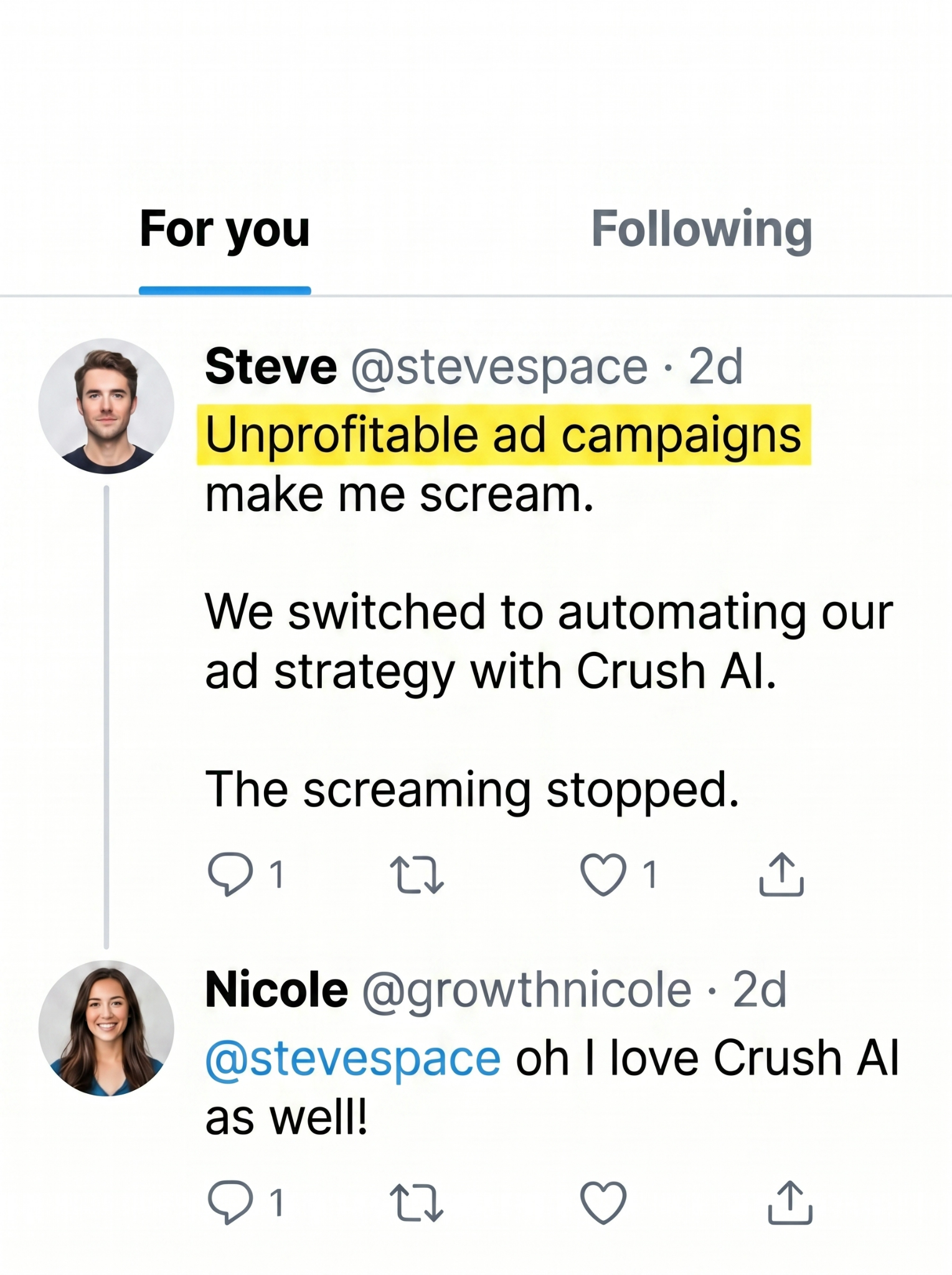 trycrush.ai Facebook ad