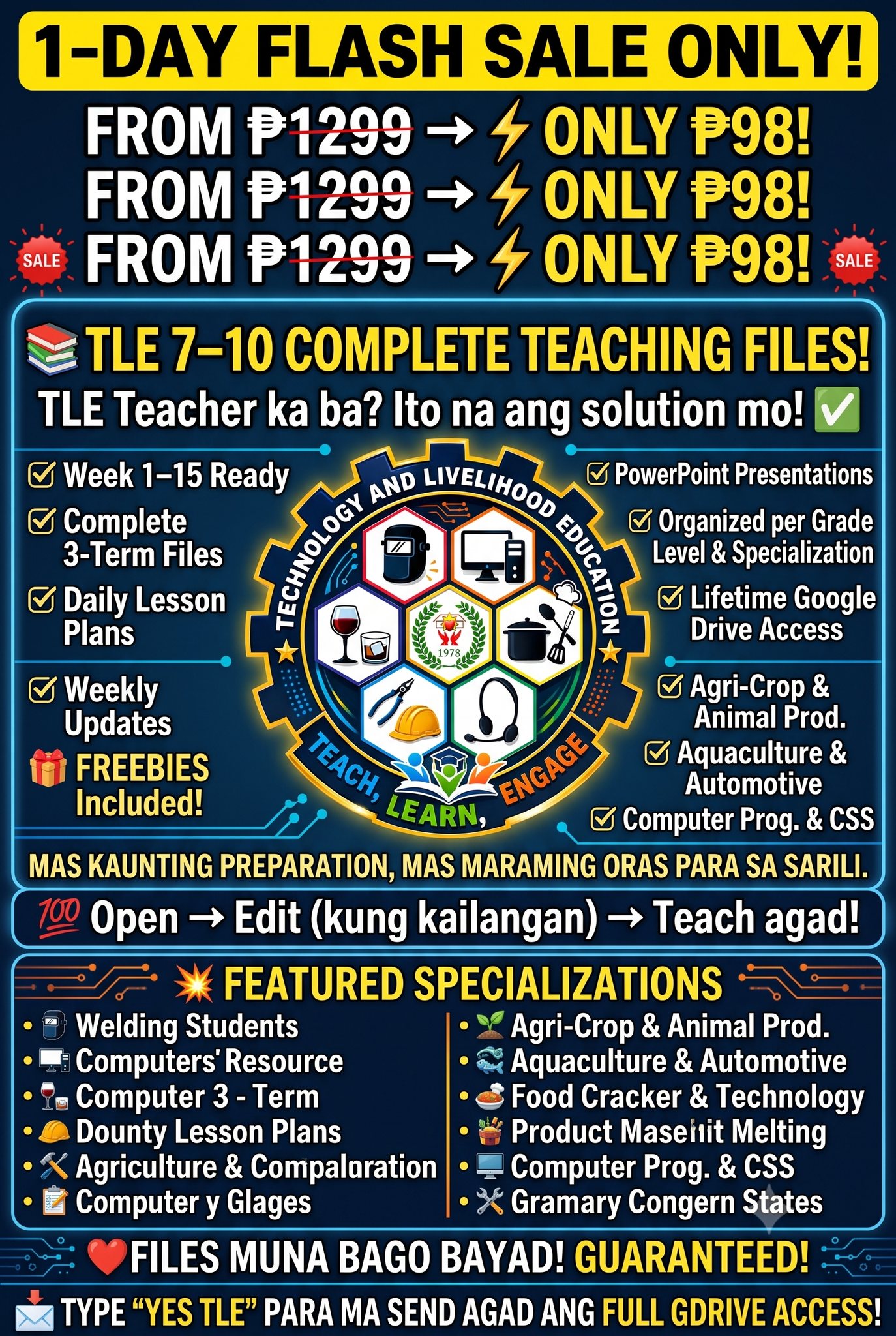 TLE Teach, Learn, Engage Facebook ad: PACKAGE INCLUSION