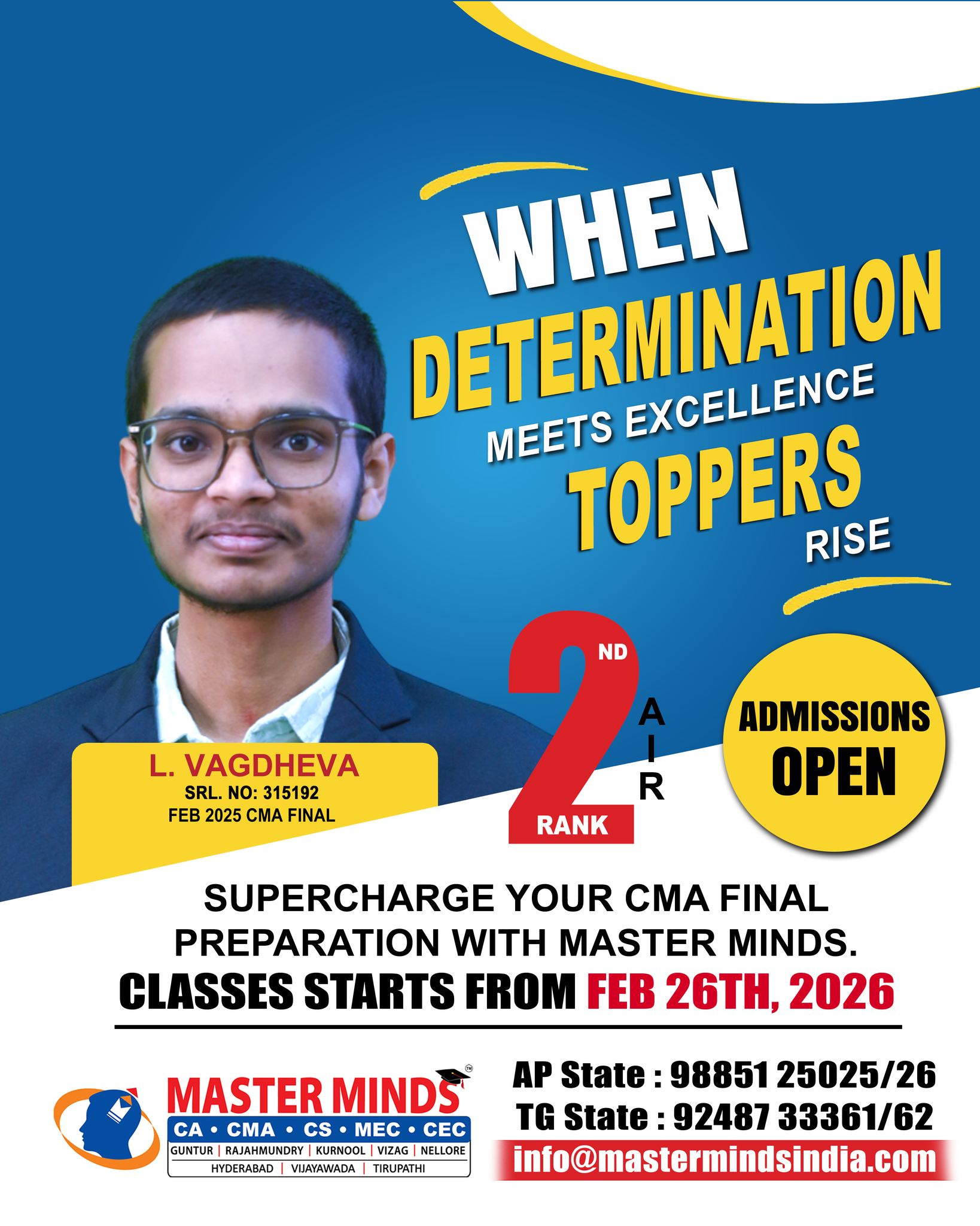 MASTERMINDS For CA Facebook ad: MASTERMINDS - BEST CA INTER REGULAR COACHING CLASSES